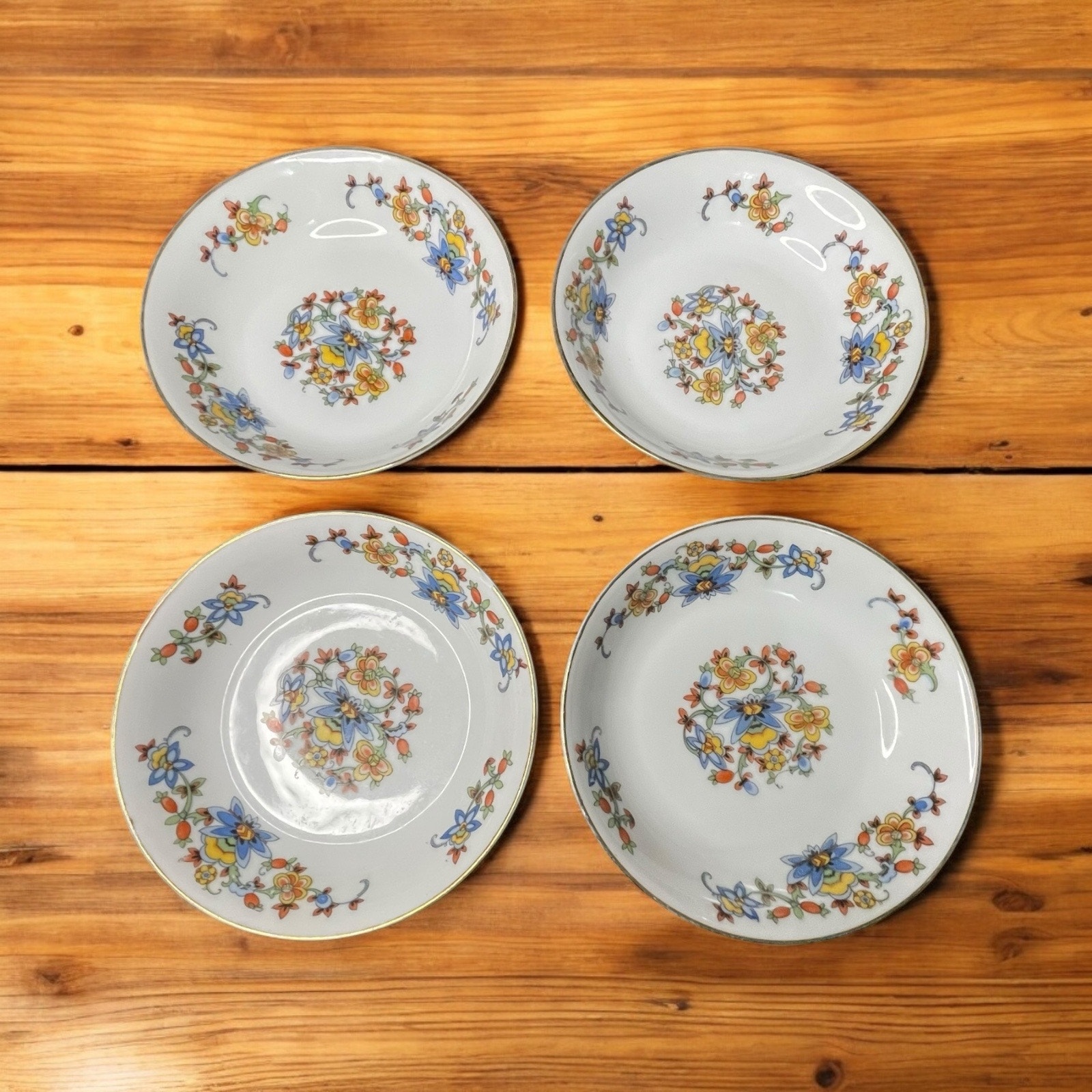 Heinrich & Co. Bavaria HC671 Fruit Dessert Bowls Set of 4 Abstract Floral 5.25”