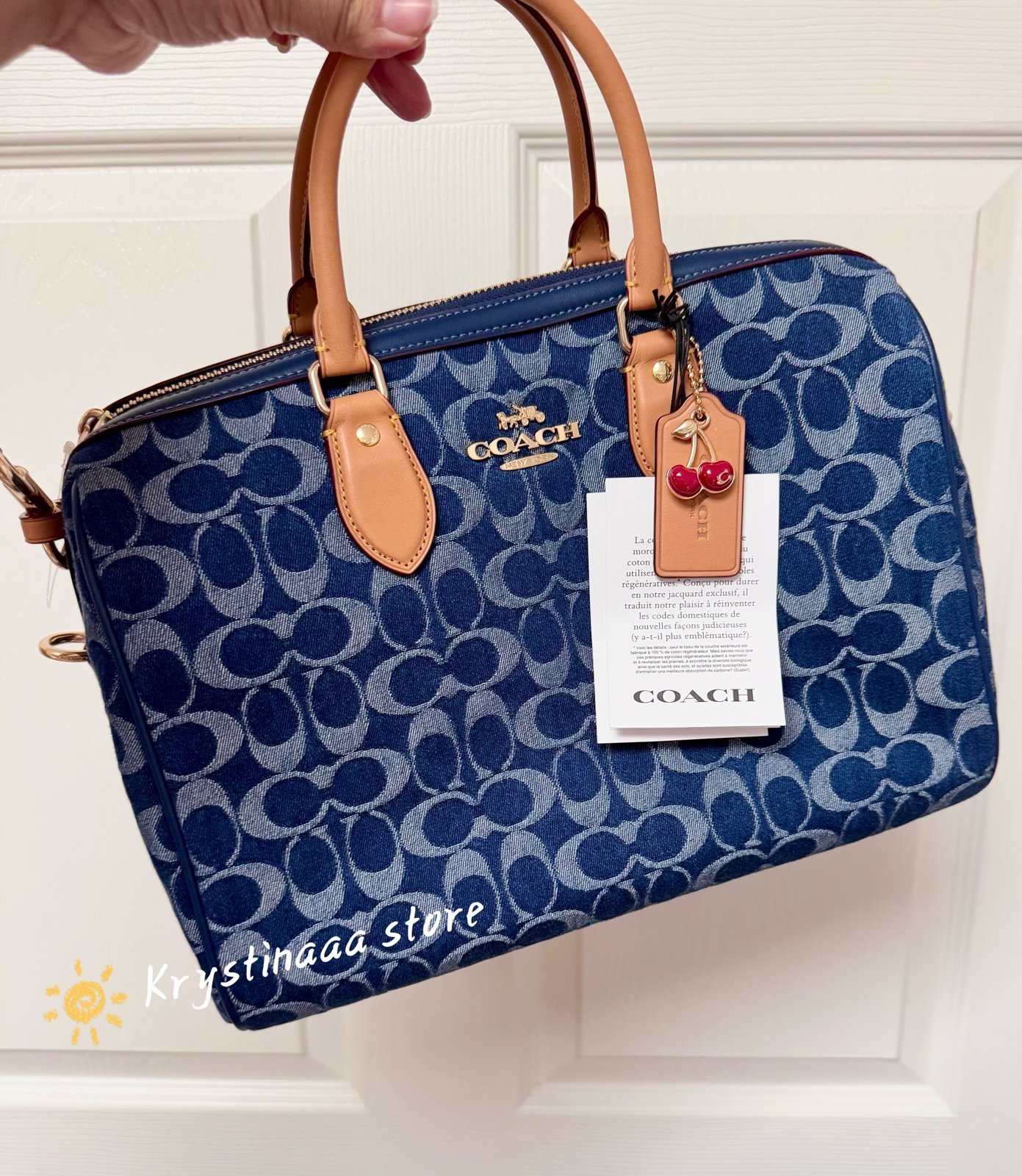 Coach Rowan Large Satchel Bag In Signature Denim Canvas CY699