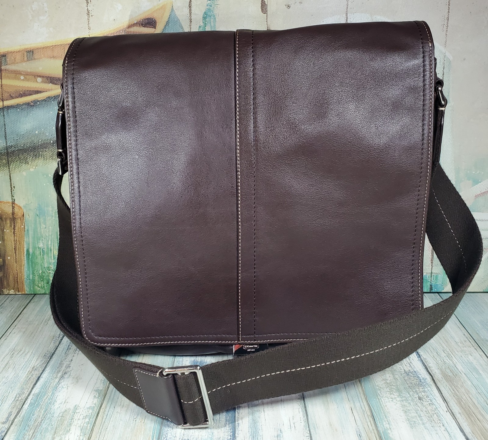 Coach Leather Messenger Bag F70105 Crossbody Brown Unisex Coach Leather Messenger Bag F70105 Crossbody Brown Unisex