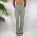 Vintage Y2K Green Indie Grunge Distressed High Waisted Flare Jeans / Size: 6