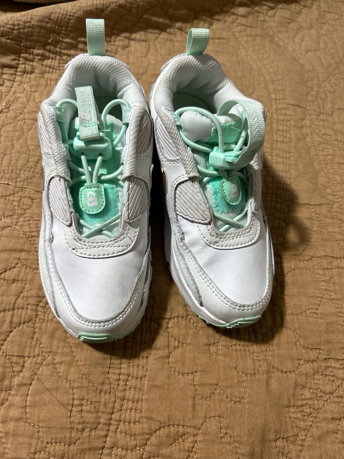 Nike size 11c Nike Air Max 90 Toggle (PS) Girl's Sneakers White Mint