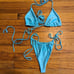 NATASIA Swimwear size Small Jayme Bikini Top Cala Blue Two Piece Swim Set