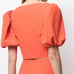 Cinq a Sept Orange Set. Puff Sleeve Crop Top + Buttoned Pencil Skirt