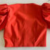 Cinq a Sept Orange Set. Puff Sleeve Crop Top + Buttoned Pencil Skirt