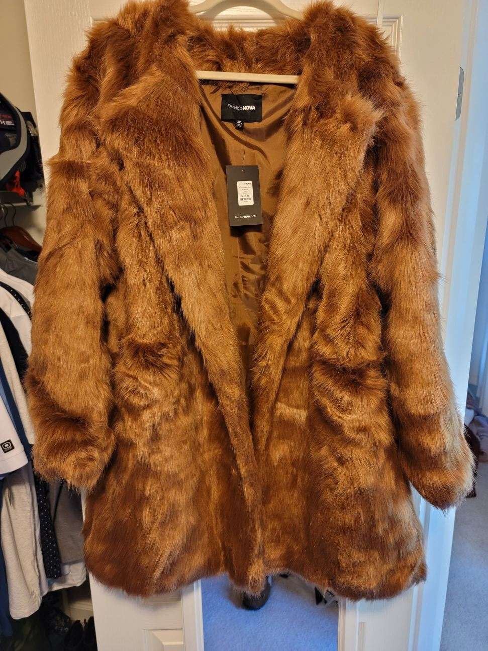 Plus size Faux Fur Coat