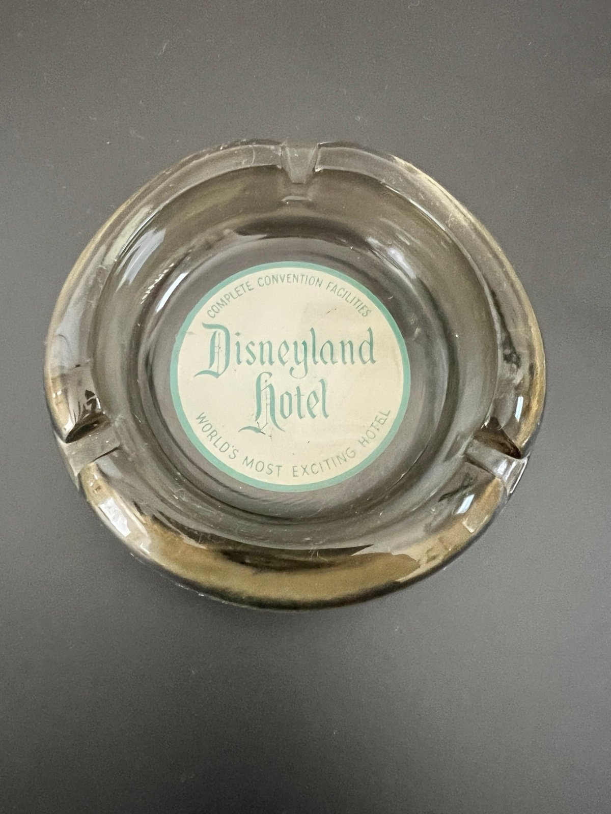 Rare & Vintage Glass Disneyland Hotel California Ashtray (1960s)