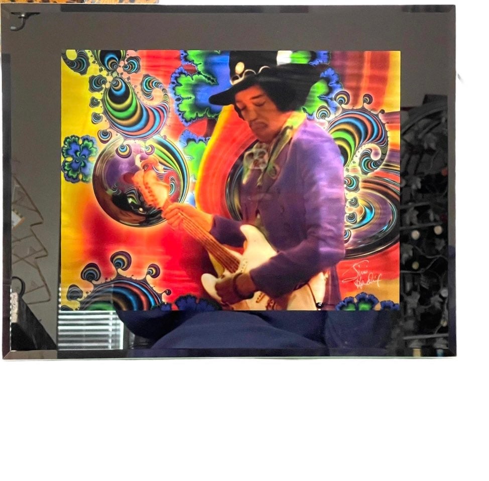 Jimi Hendrix Psychedelic Moving Backlit Mirror Wall Art
