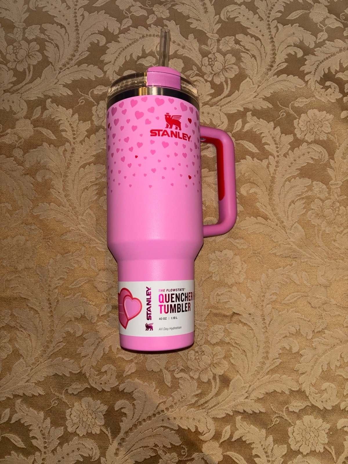 Stanley 40oz Exclusive Target Valentines Day Tumbler w/ Hearts IN HAND