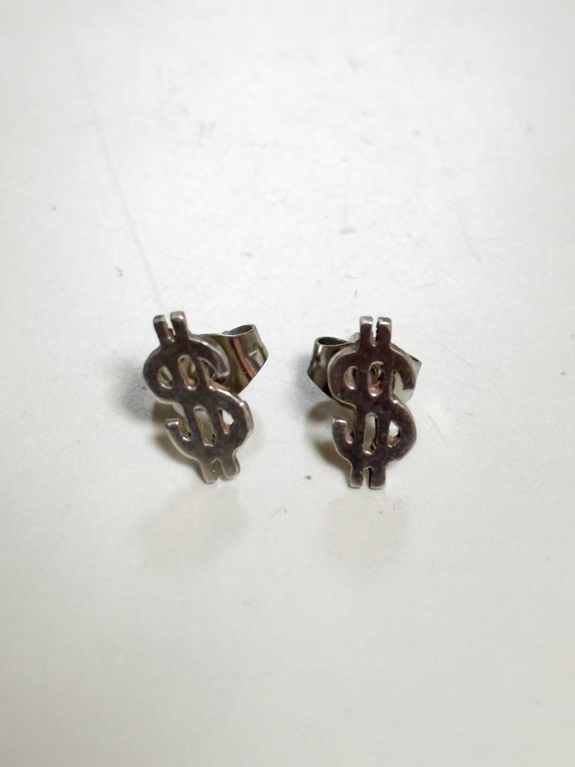 Unused Silver 925 Piercing Set Dollar Sign Drybones