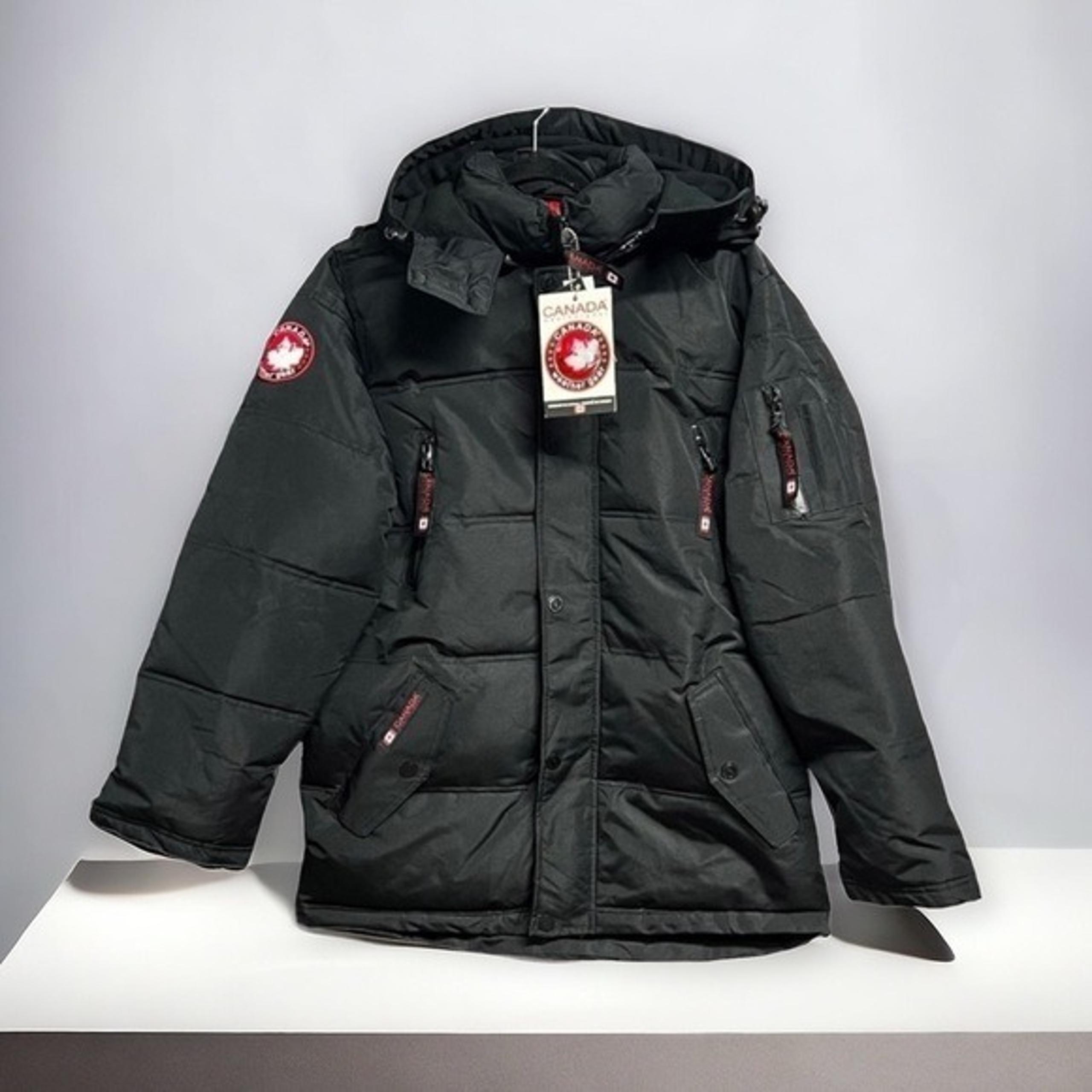 NEW Canada Weather Gear Black Heavyweight Hooded Parka Jacket Size Medium