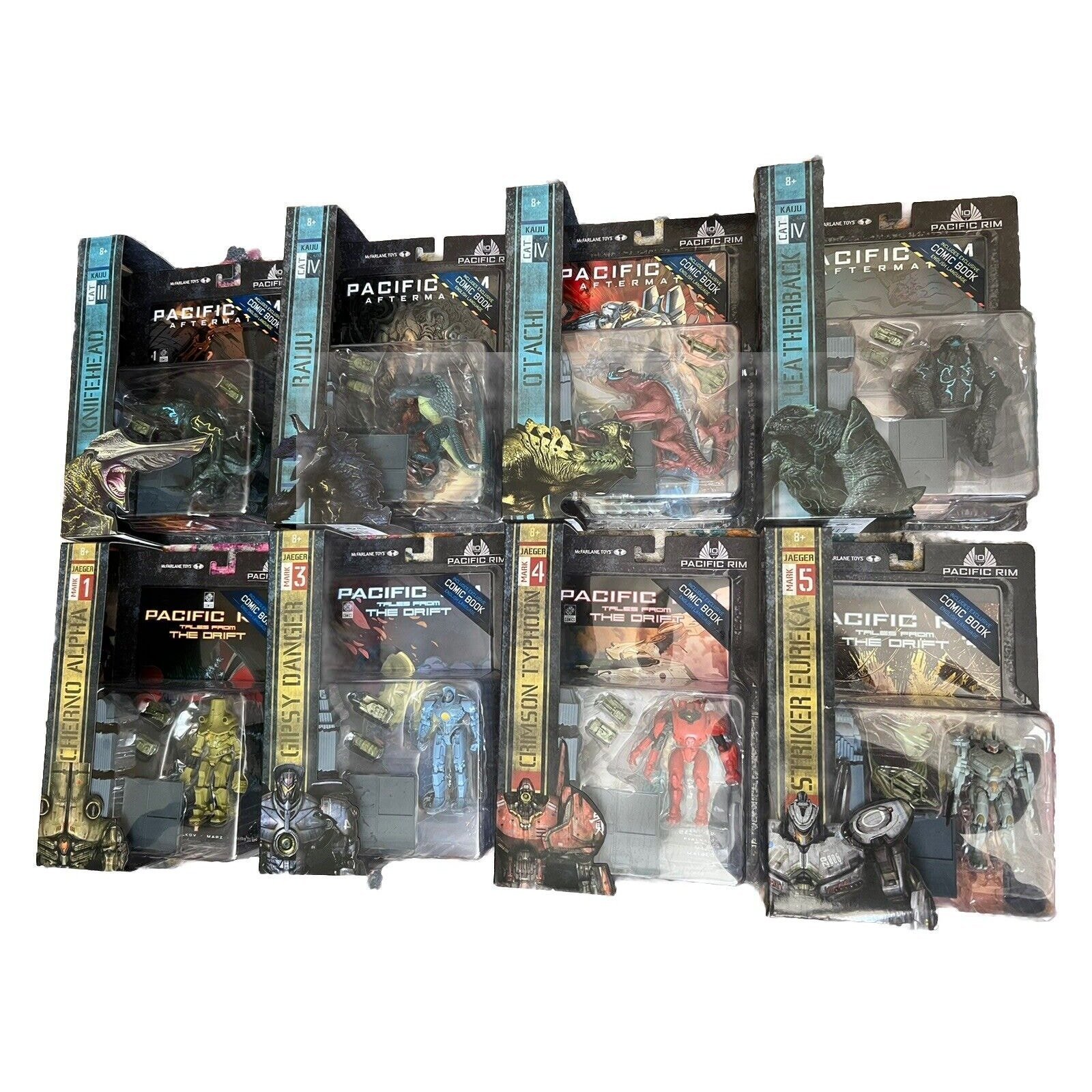 McFarlane Toys Pacific Rim Jaeger Kaiju Playset Action Figure w/ Comic Set Of 8