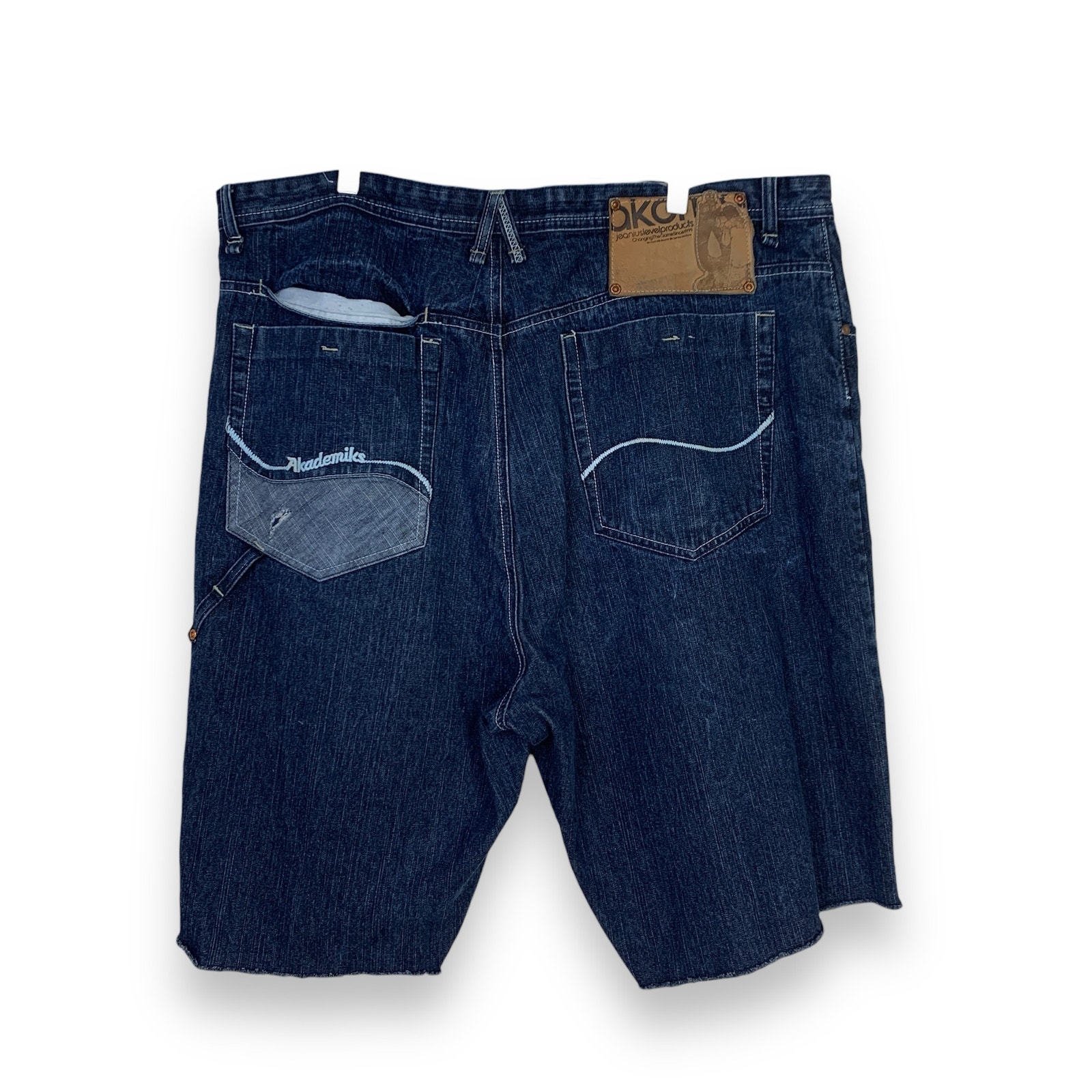 Akademiks Mens Jeans Shorts Size 42 Cut Off Denim 100% Cotton Vintage