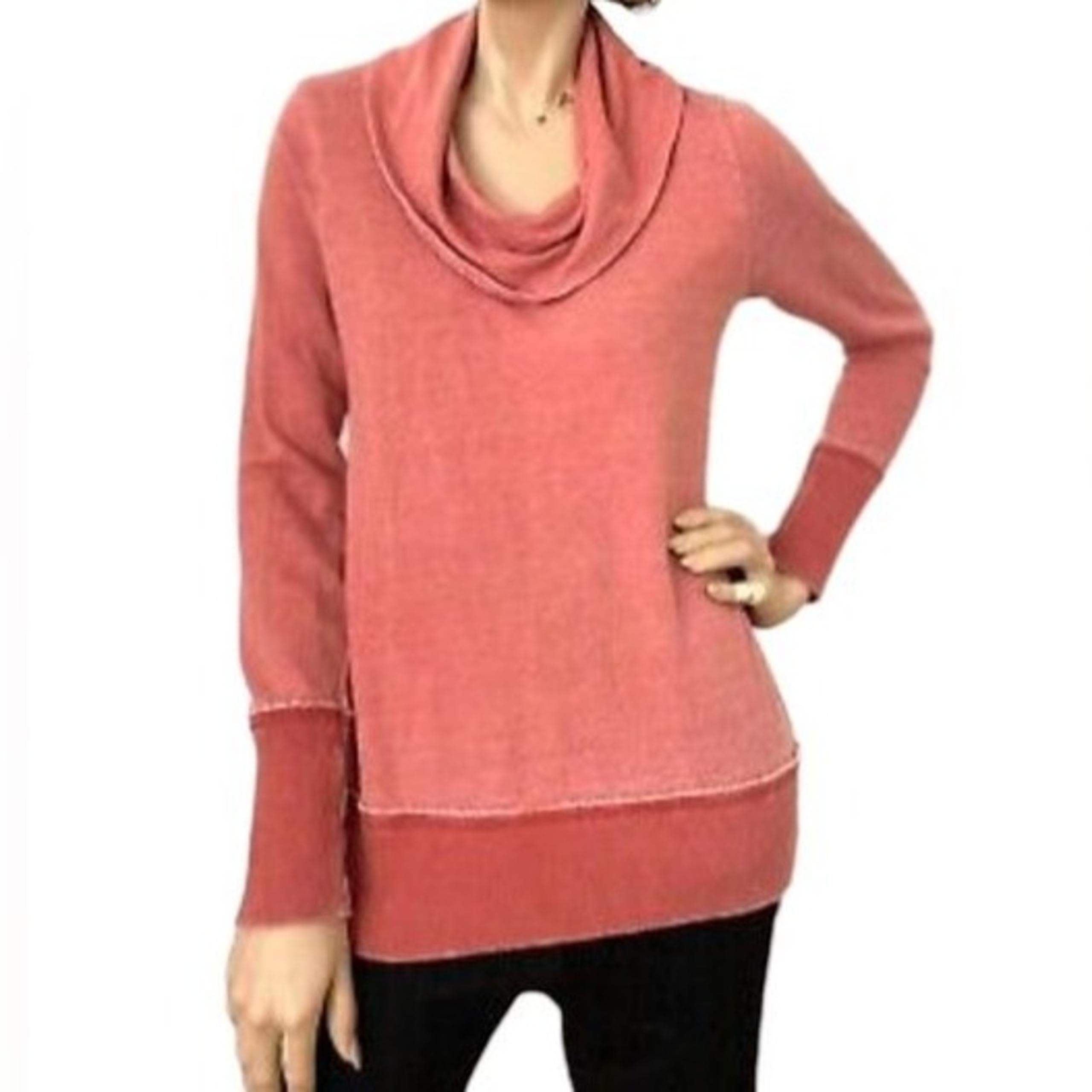 Lucky Brand Womens Terry Brushed Long Sleeve Cropped Cowl Neck Sweatshirt Sz S
