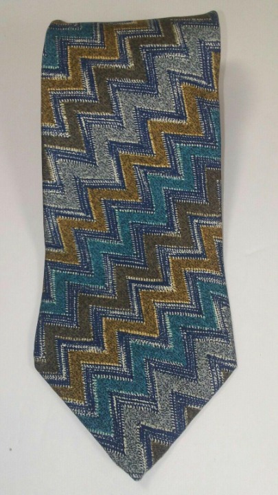 Missoni Zig Zag Stripe Brown Gold Teal