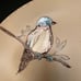 Inhomestylez Spring Bird Serving Platter, New! Embossed Beige Ceramic