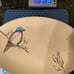Inhomestylez Spring Bird Serving Platter, New! Embossed Beige Ceramic