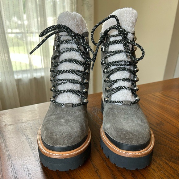 Marc Fisher Lizzie Lug-Sole Boots, Size 7.5