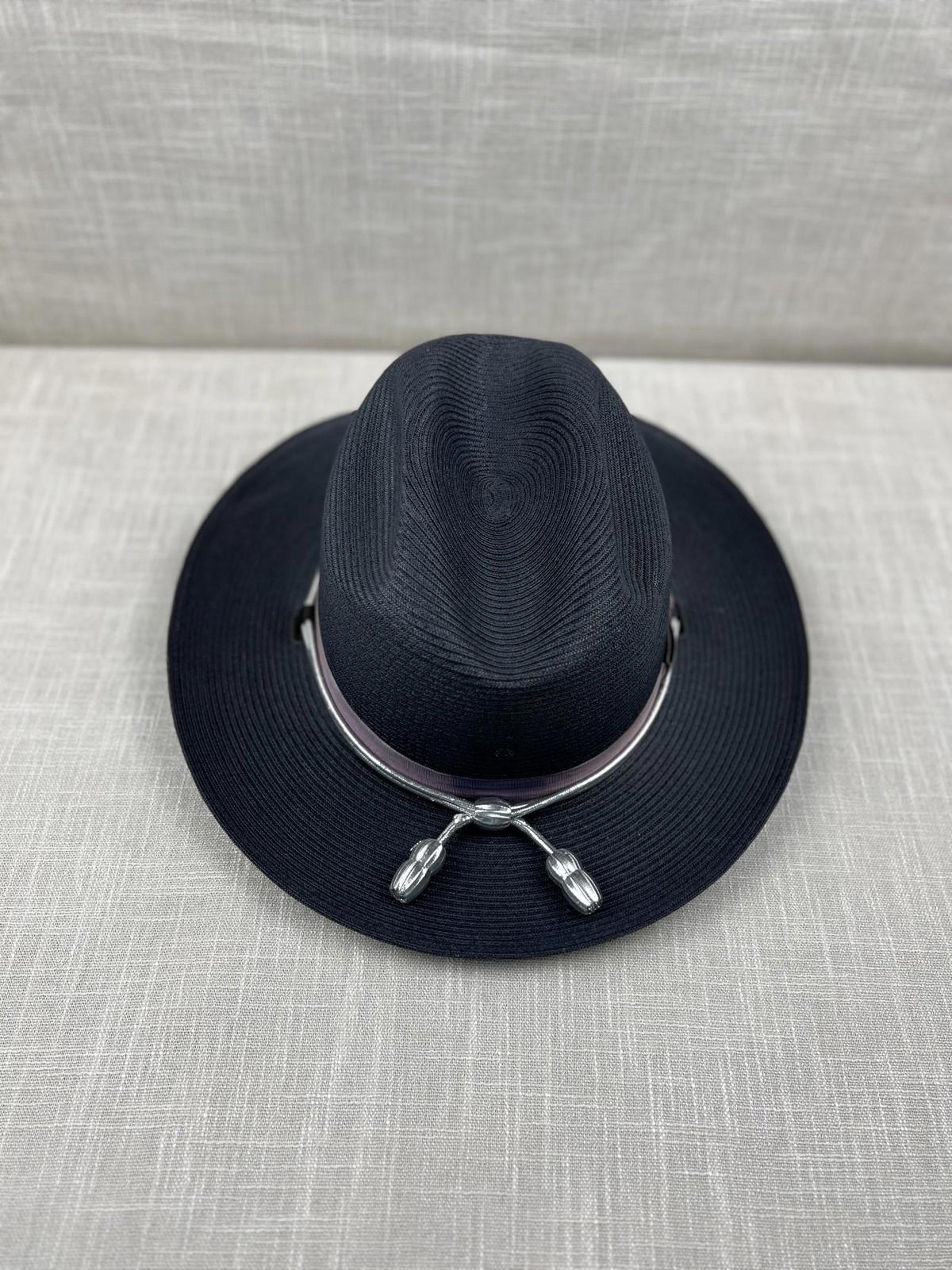 Stratton Hat Cowboy Self Forming Strap Back Mens Large Black Uniform Western USA