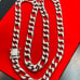 22 inch blinged out figaro chain 9mm 925 solid silver