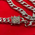 22 inch blinged out figaro chain 9mm 925 solid silver