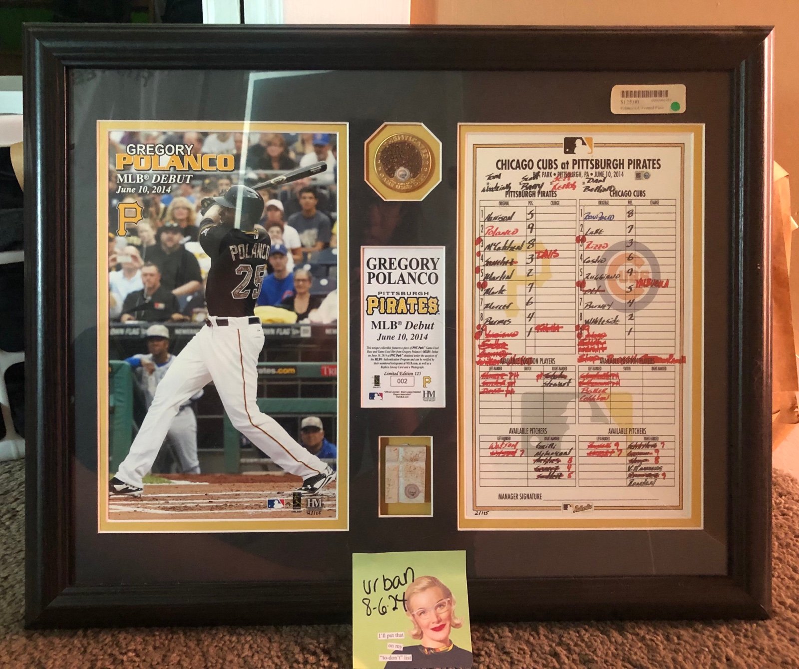 Pittsburgh Pirate Gregory Polonco debut art piece