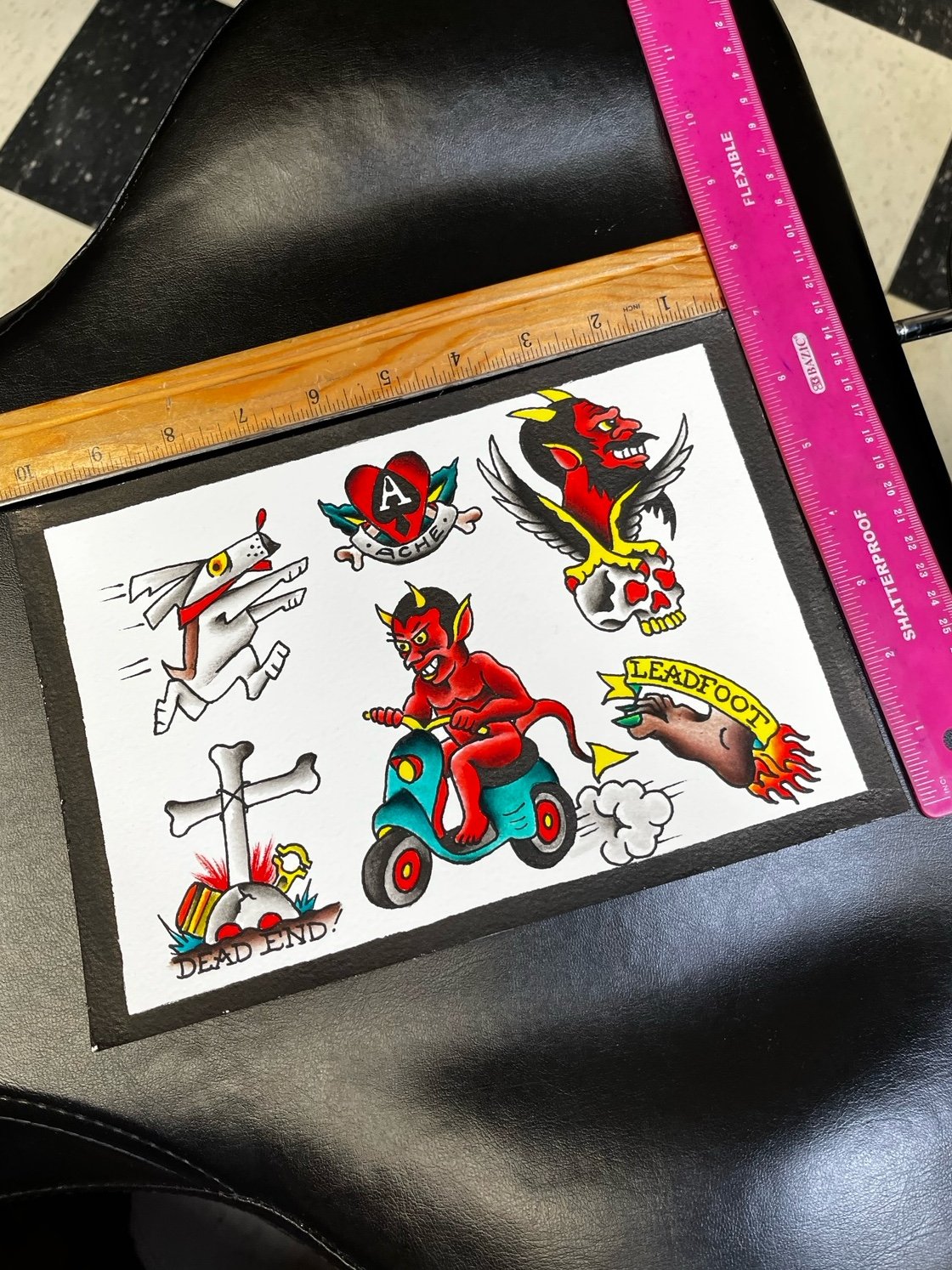 Sailor Jerry Tattoo flash original painting