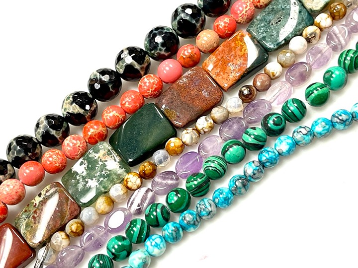 7 Strands Lot of Natural Gemstone Beads Strands