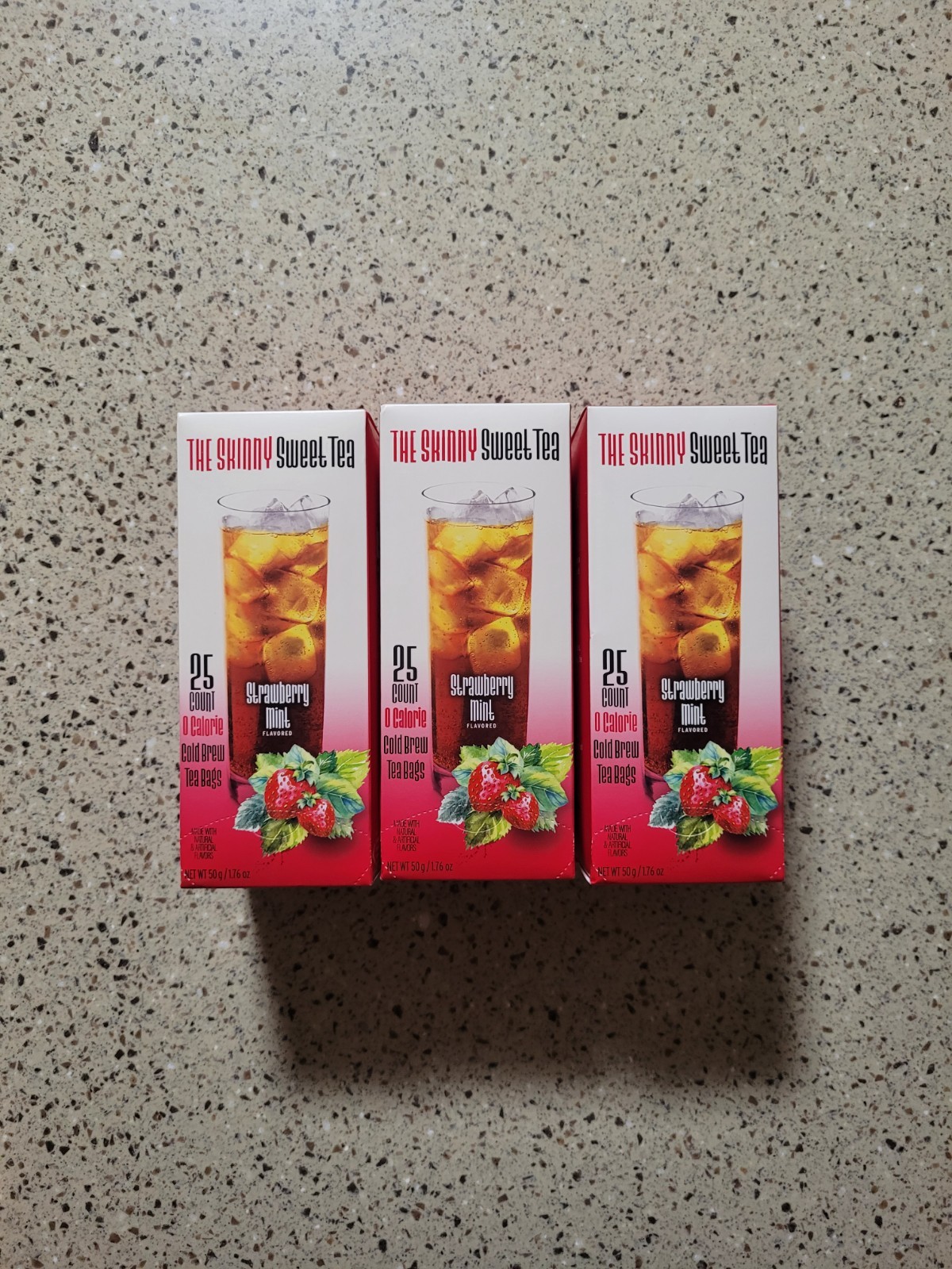 3 Pack The Skinny Sweet Tea Strawberry Mint Cold Brew Iced Tea Sealed 25 Ct Each