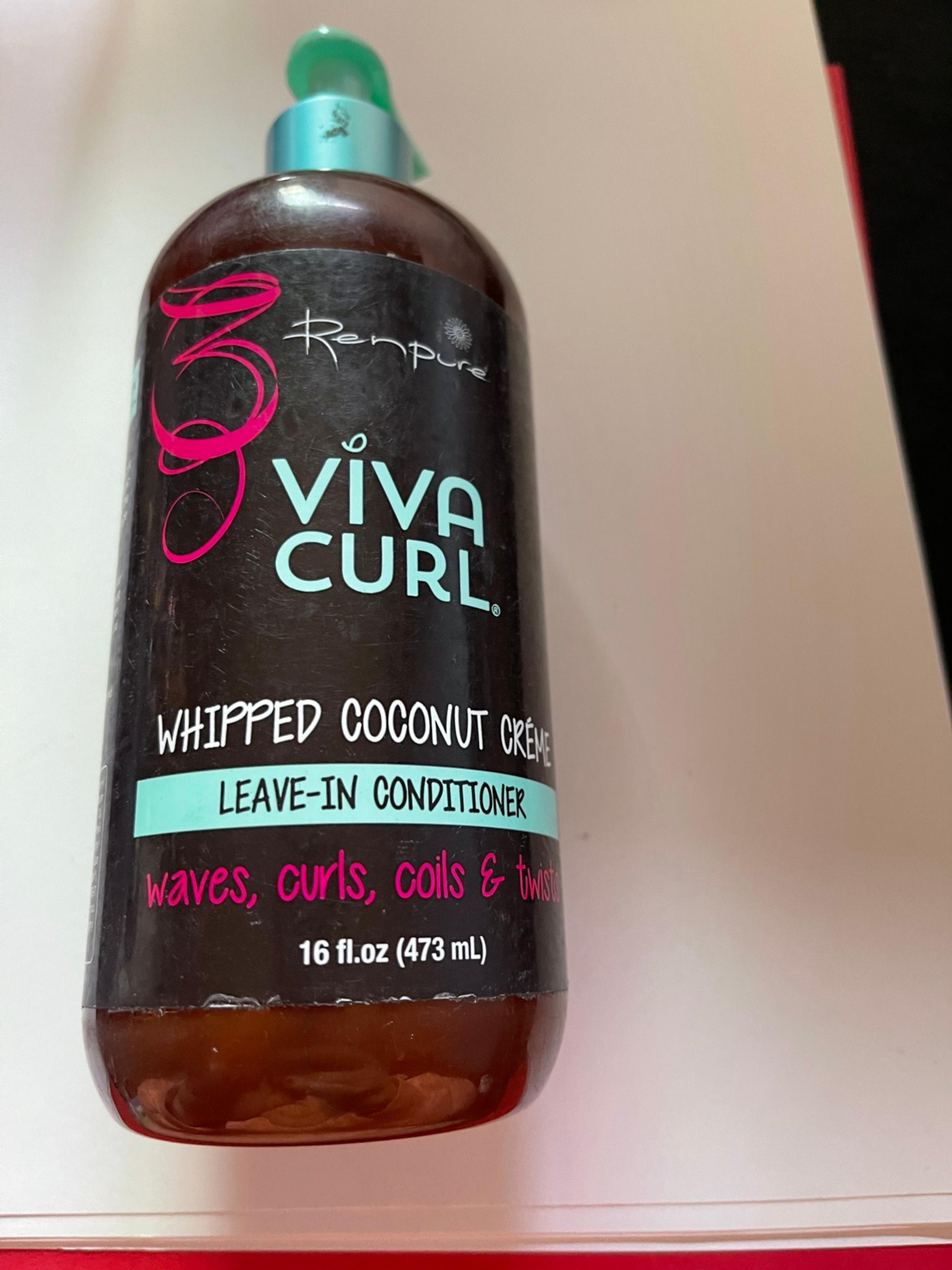 Renpure  Viva Curl Whipped Coconut Creme Leave-In Conditioner, 16 Oz NEW