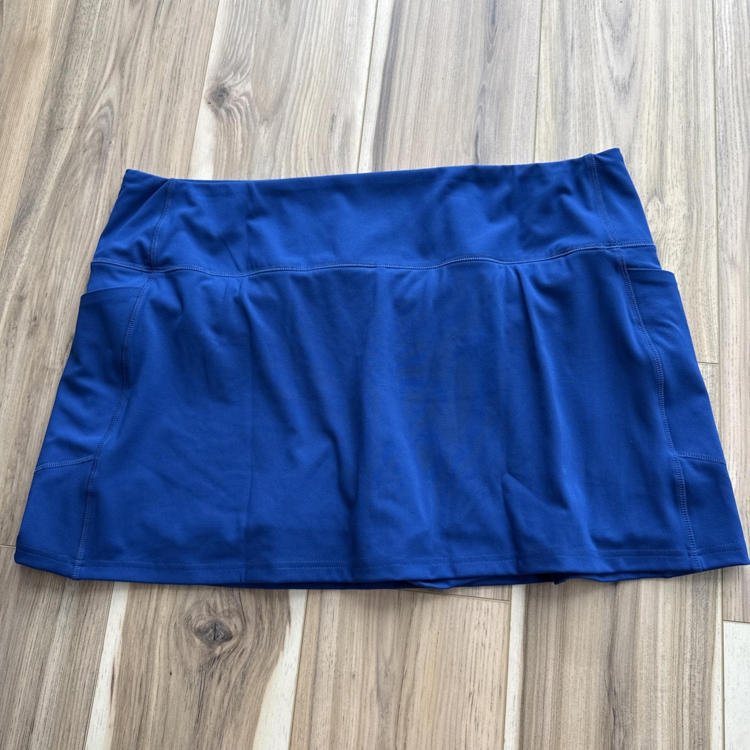Lands End Skort Womens Size XL Short Blue Stretch Lands' End Activewear Tennis