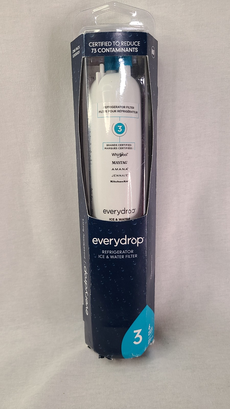 New Everydrop by Whirlpool Ice and Water Refrigerator Filter 3 EDR3RXD1