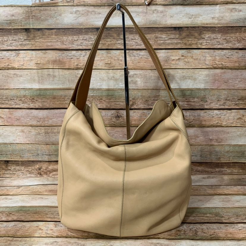 TOD'S Beige LightBrown Nubuck Leather Shoulder Bag