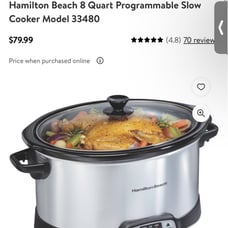 New Hamilton Beach 8qt slow cooker