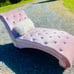 SUPERB Never Sat Home Elegance PINK VELVET DIAMOND studded chaise lounge chair