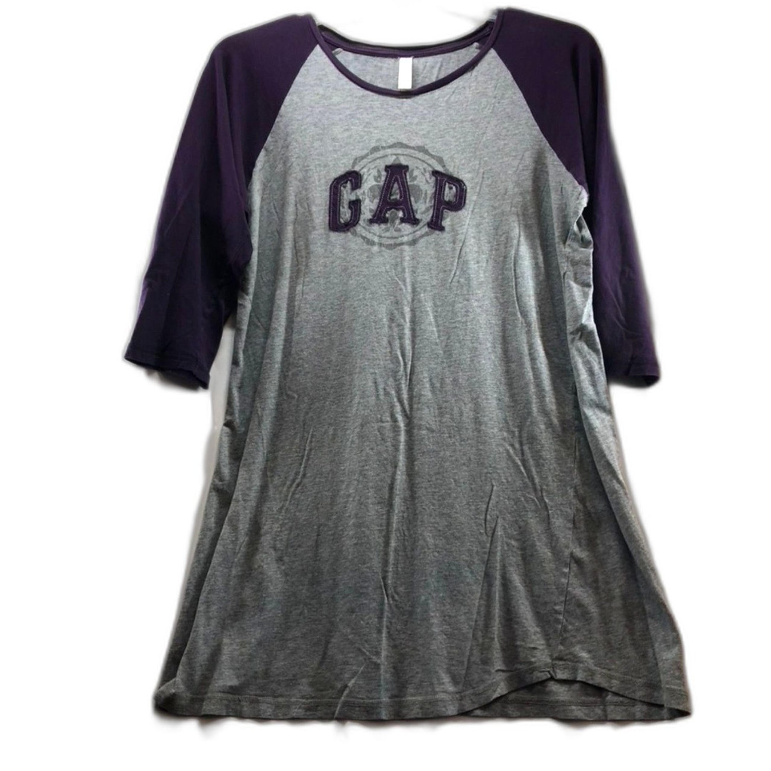 Gap Body Sleep Gown Womens M Purple Gray GAP Logo