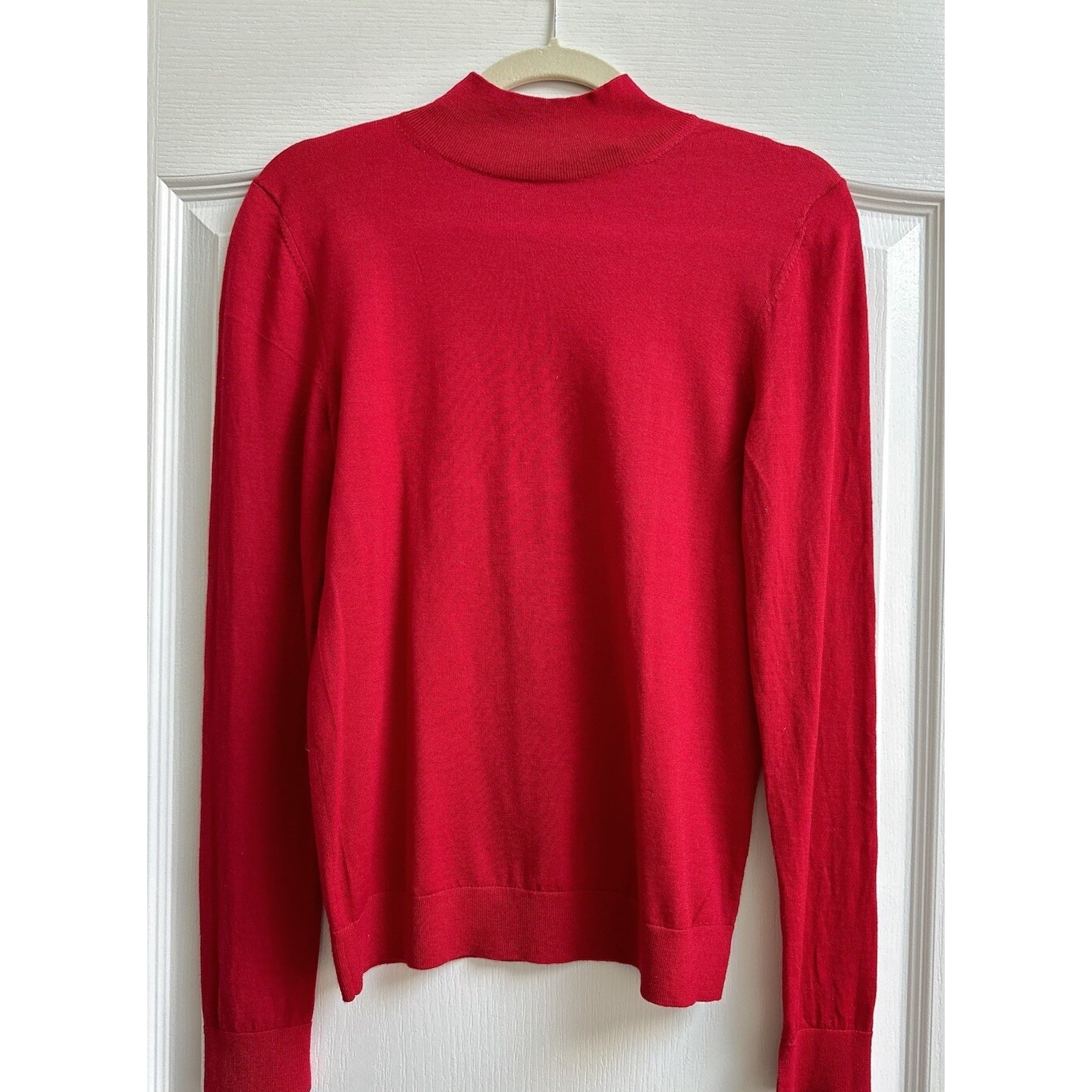 Boss Superfine Merino Wool Pullover Sweater Women Size S Red