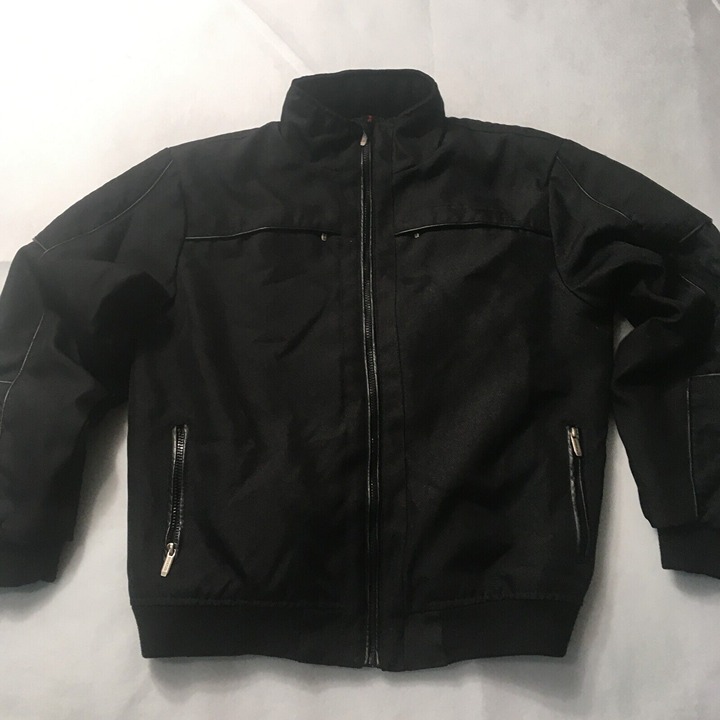 Sportier 1957 type motorcycle bomber black pockets lining Jacket