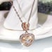 18K Rose Gold Pink 2ct Diamond Necklace Womens Ladies 18 18in Heart Chain 2 ct