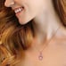 18K Rose Gold Pink 2ct Diamond Necklace Womens Ladies 18 18in Heart Chain 2 ct