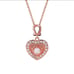 18K Rose Gold Pink 2ct Diamond Necklace Womens Ladies 18 18in Heart Chain 2 ct