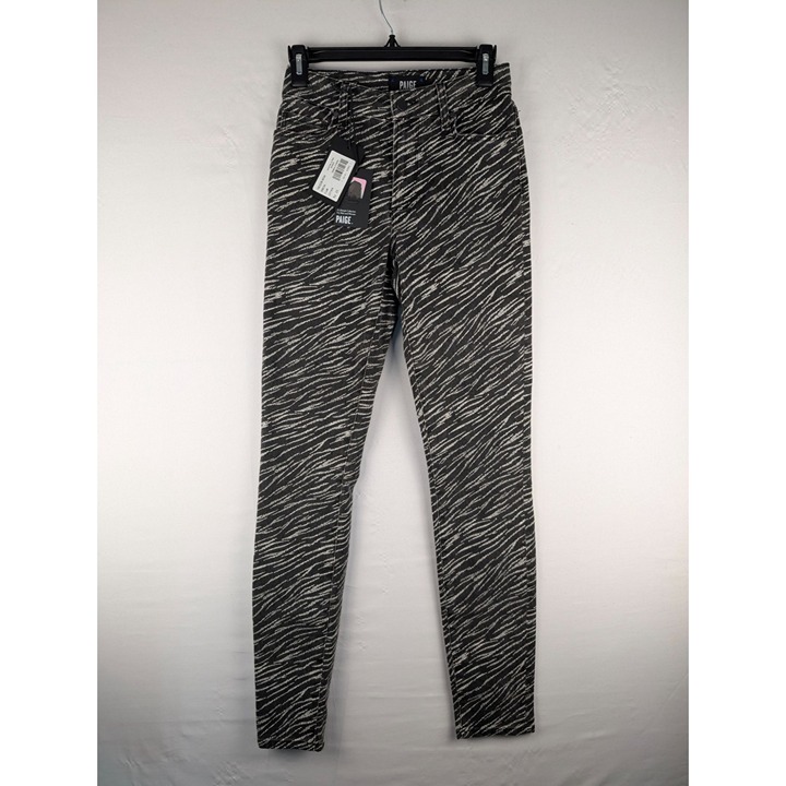 New Paige Jeans Womens Size 25 Hoxton Ultra Skinny Black & White Zebra Print
