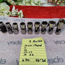 Matco METRIC Universal Swivel Socket Set 9 Pc 3/8 Dr 10 11 12 14-17 19 22