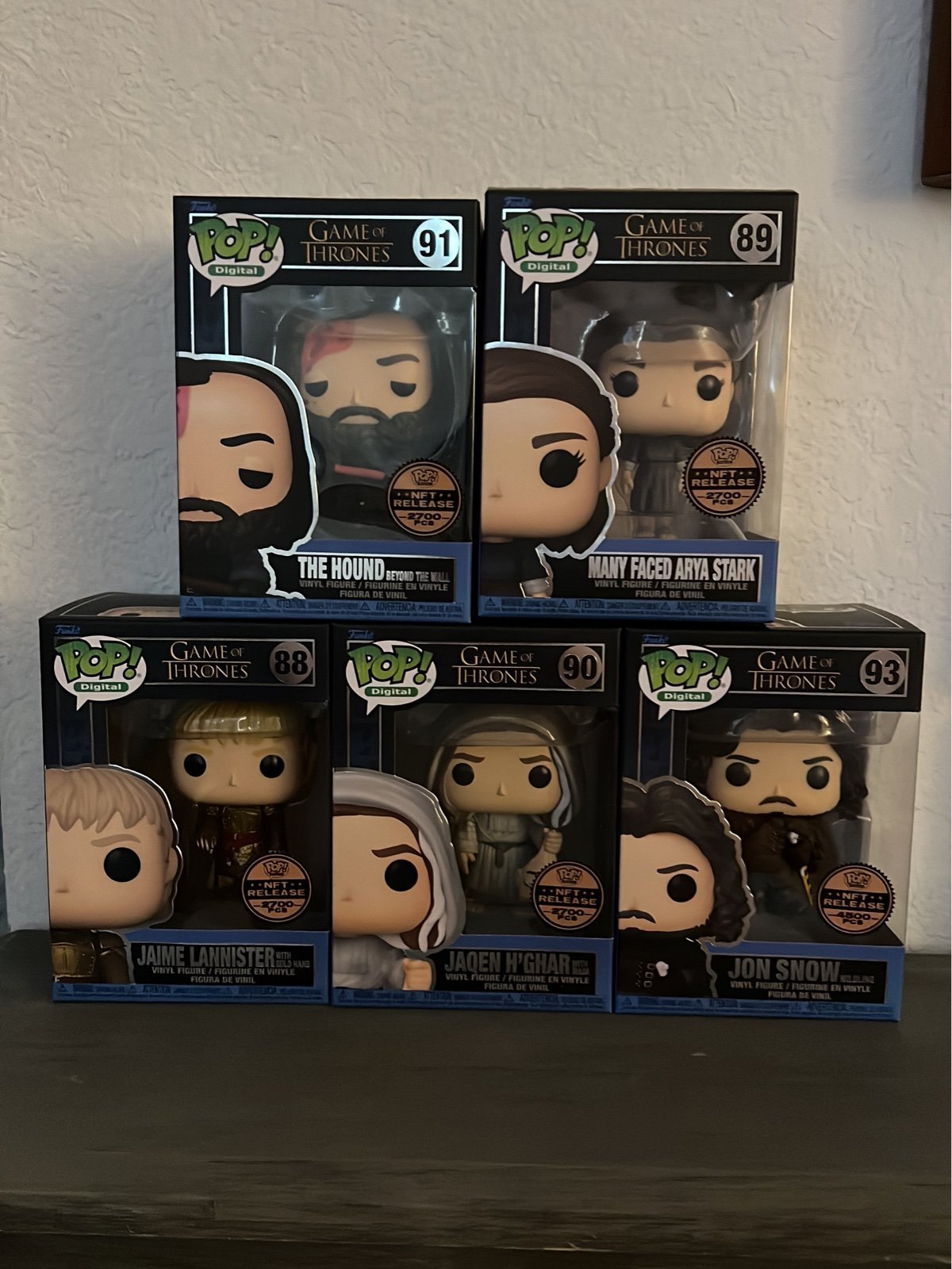 Game of Thrones NFT set of 5 Funko pops