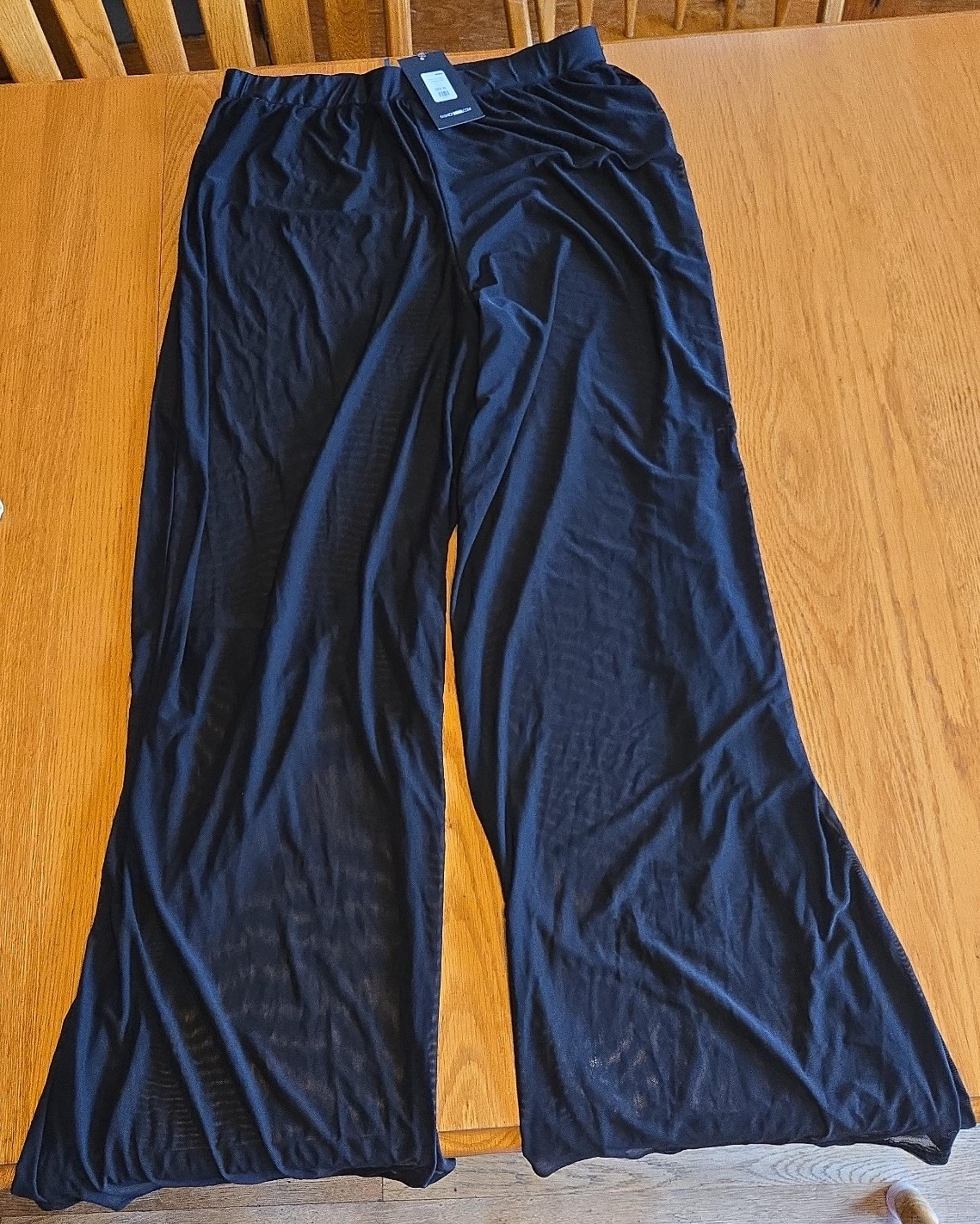 Womens xl fashion nova dare to cover cover-up pants black sheer swim cover