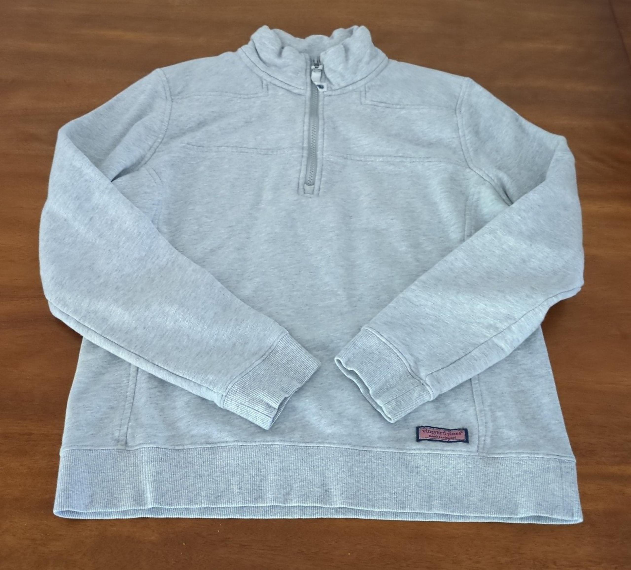 Vineyard Vines long sleeve quarter zip grey sweater Women's size Medium GUC