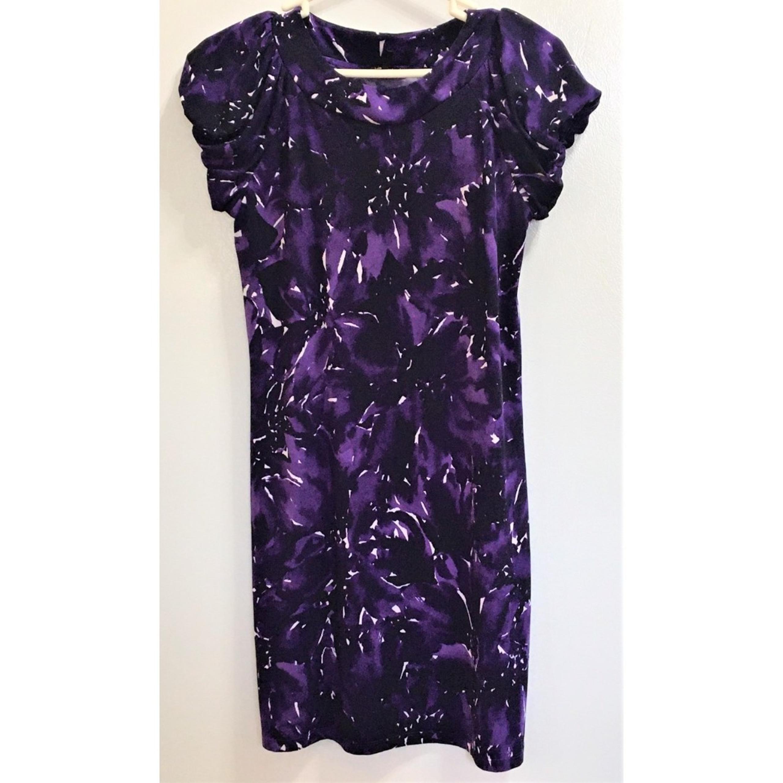 Daisy Fuentes Purple Abstract Summer Dress Women's Small