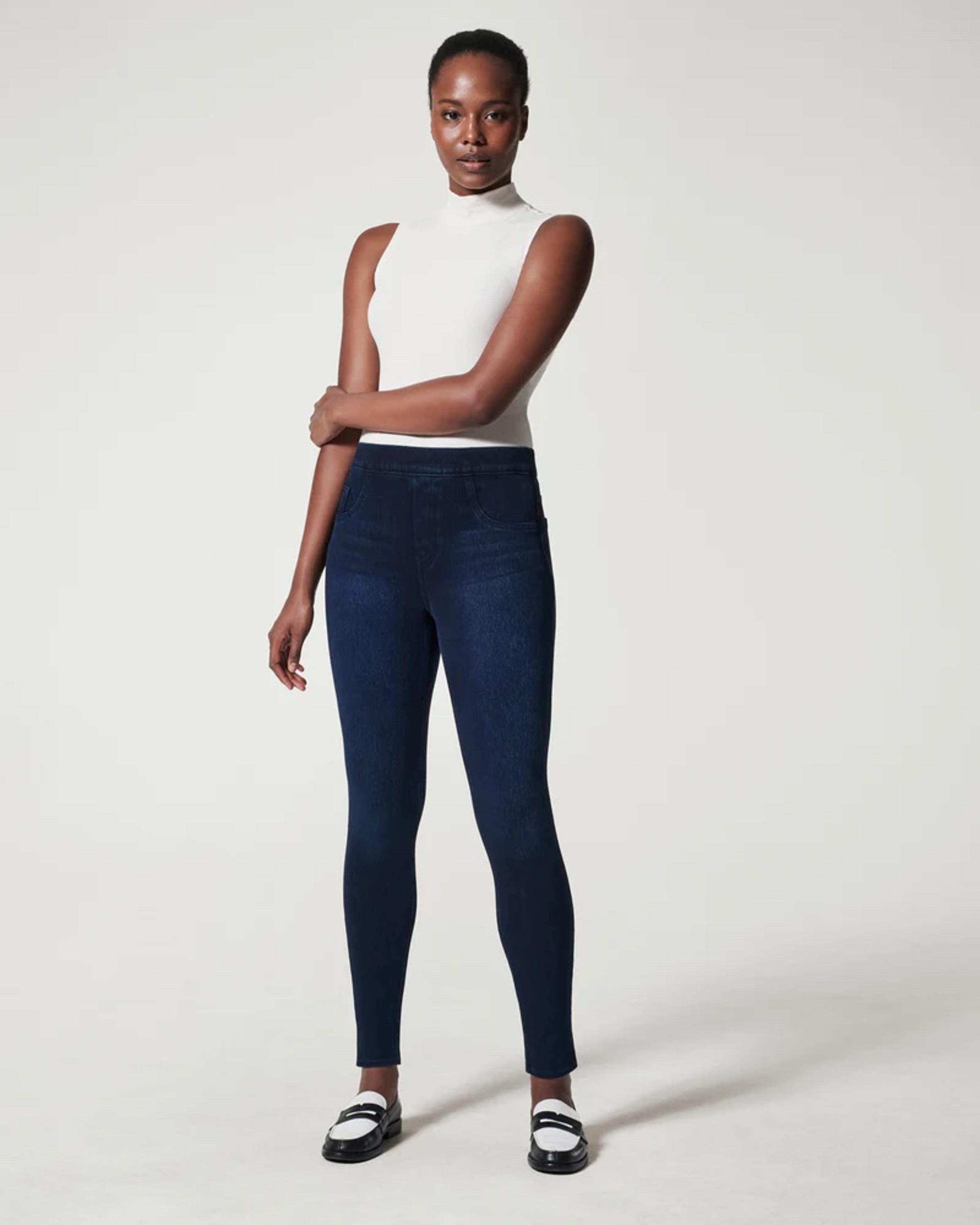 SPANX Jean-ish Ankle Leggings Dark Wash Size Small