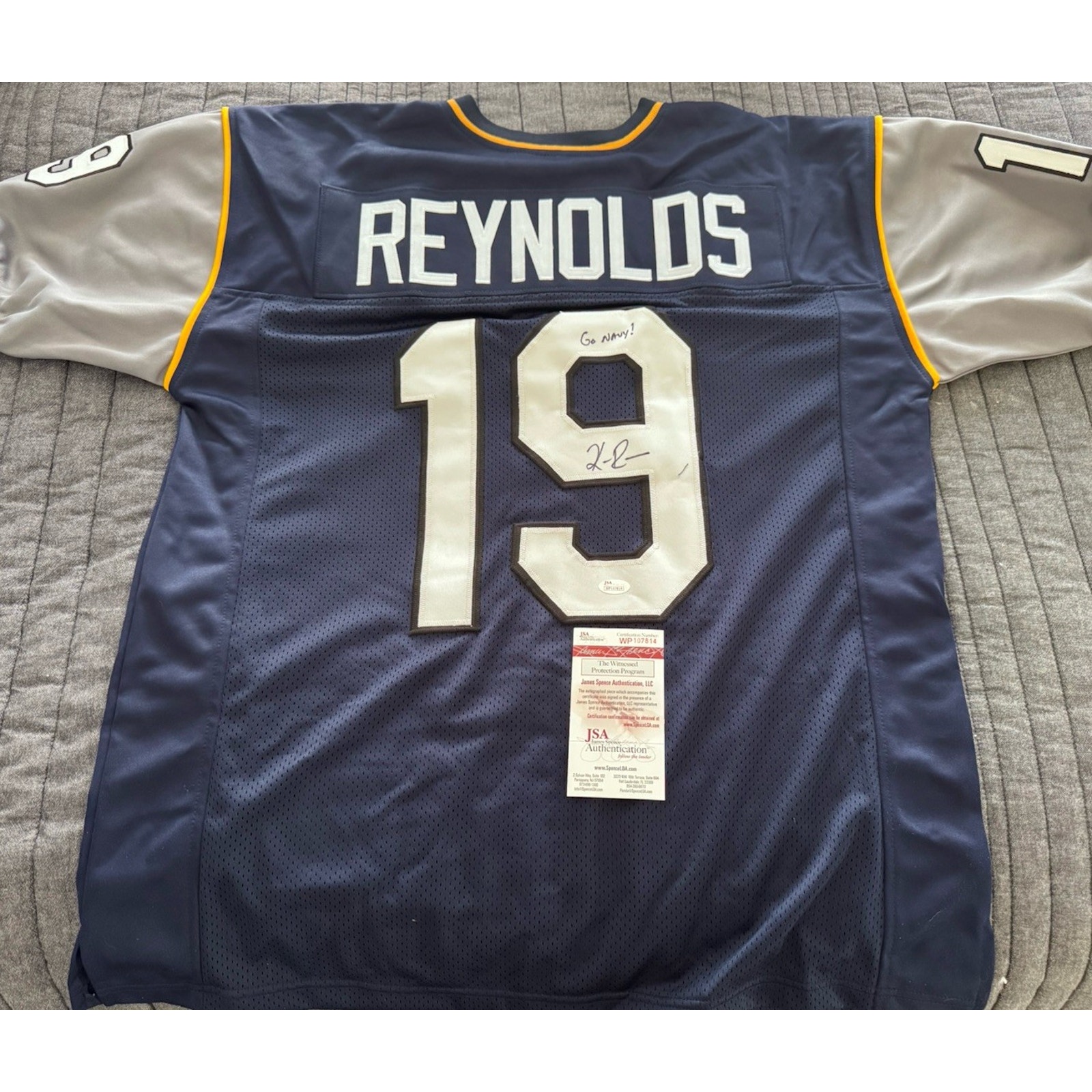 Keenan Reynolds AutographedSigned Navy Midshipmen Jersey JSA COA XL Go Navy