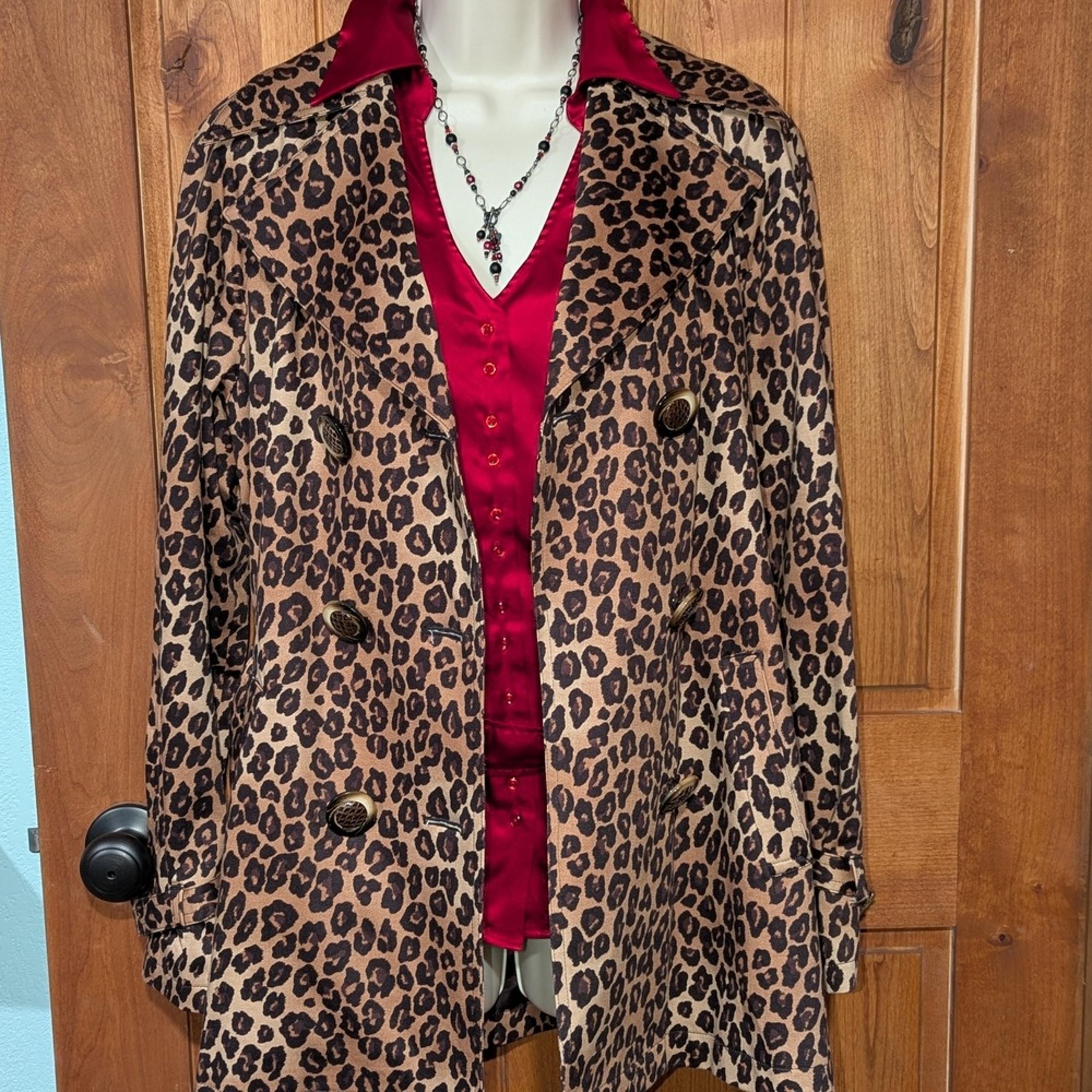 Michael Kors Leopard Print Women's Trench Coat