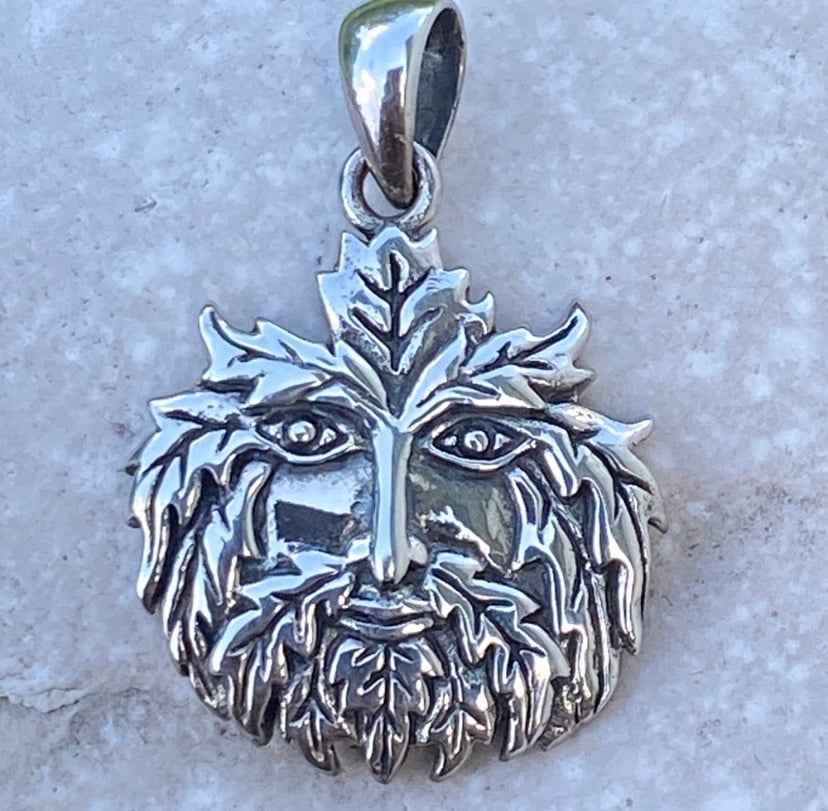 Green Man pendant .925 Sterling Silver Peter Stone